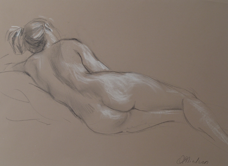 Resting Nude, Pencil and chalk