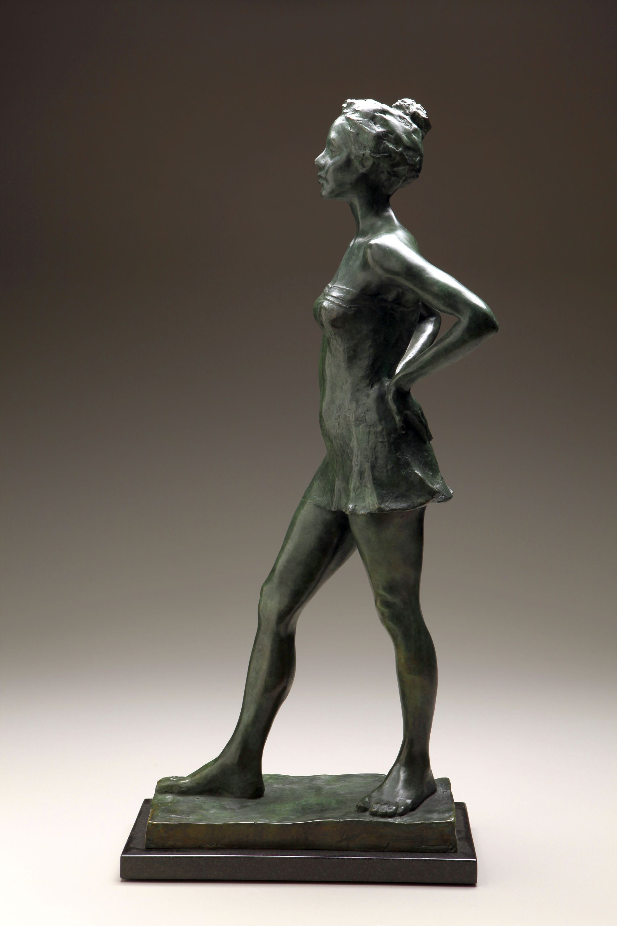 Dancer, bronze, 27 x 7 x 13 inches