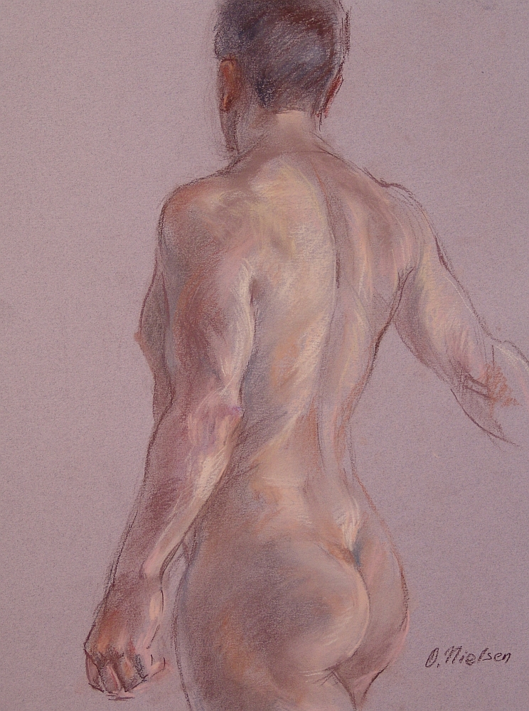 Male Torso, pastel, 15x11