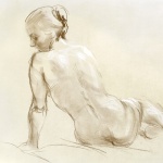 Sitting Nude, pastel
