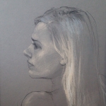 Mel, Charcoal and pastel