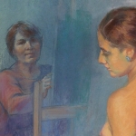 Self-portrait with the Model, Pastel